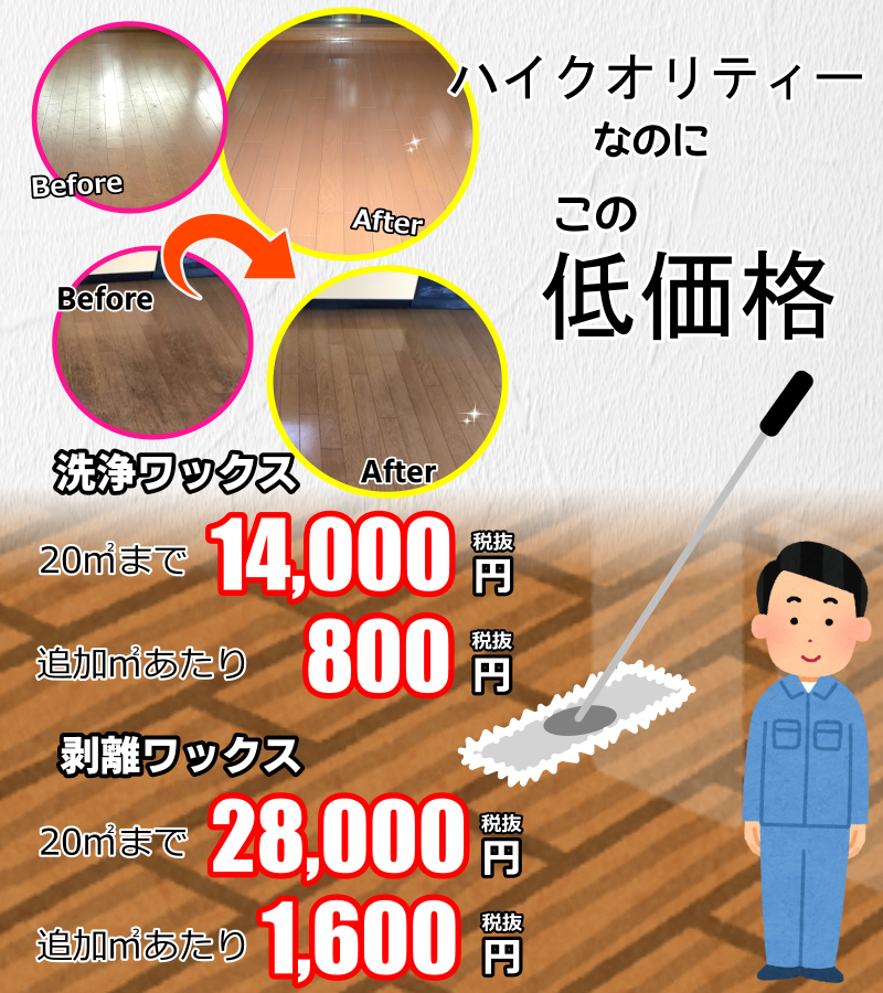 ハイクオリティーなのに、こんなに低価格剥離ワックス