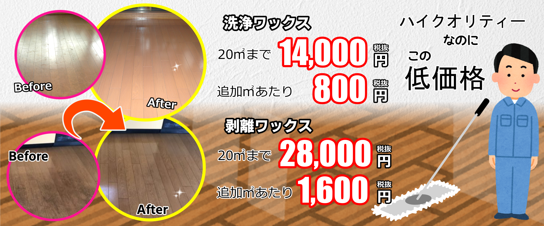 ハイクオリティーなのに、こんなに低価格剥離ワックス