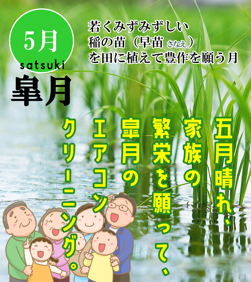 皐月のエアコンクリーニング