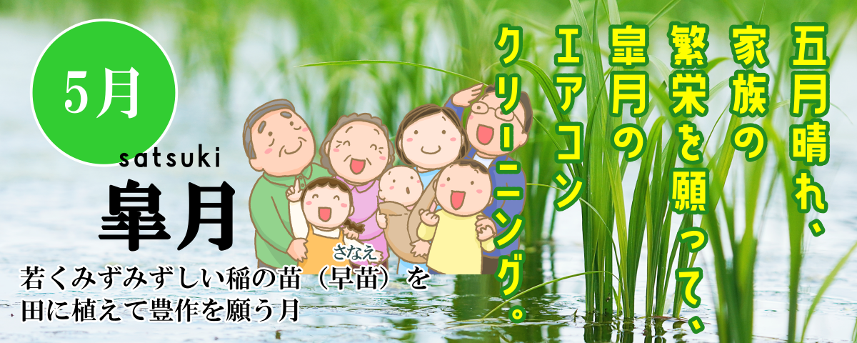 皐月のエアコンクリーニング